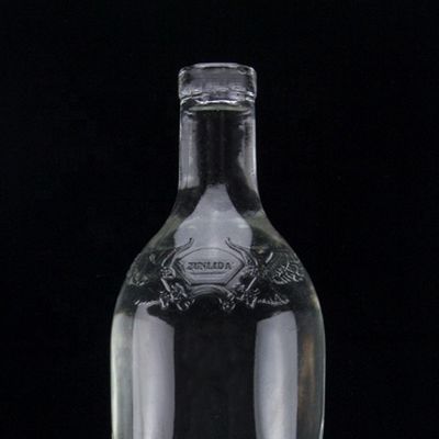 750ml Super Flint Round Shoulder Square Based Rum Vodka Liquor Glass Bottle With Cork