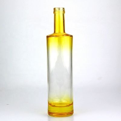 750ml Blue Square Glass Bottle with Gradient Color and Screw Cap Functional Features