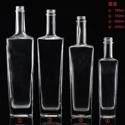 Glass Base Material Vodka Liquor Glass Bottle Different Size For Distilleries
