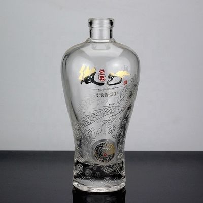 Glass Sealing Type CROWN CAP 500ml 750ml Ginseng Liquor Bottle From Medicated Liquor