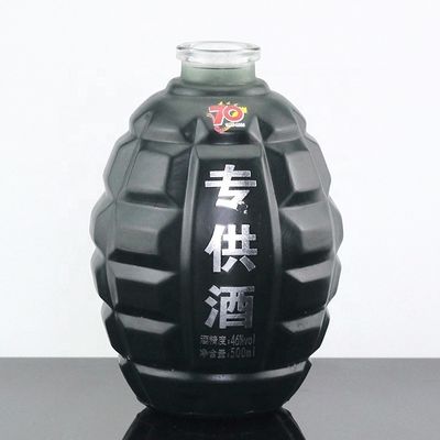 Unique 500ml Bomb Shaped Glass Bottle for Customized Liquor Packaging