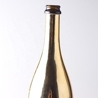 Custom Gold Champagne Glass Bottles With Plastic Cap for Made of Glass Body Material