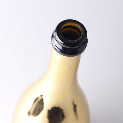 Custom Gold Champagne Glass Bottles With Plastic Cap for Made of Glass Body Material