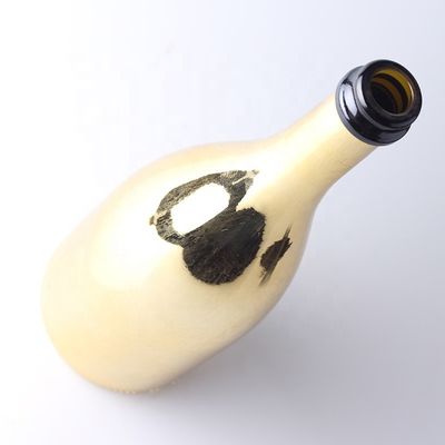 Custom Gold Champagne Glass Bottles With Plastic Cap for Made of Glass Body Material