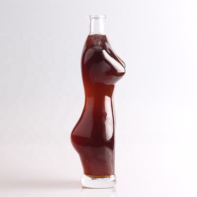 Glass Collar 75cl Lady Body Shaped Glass Bottle for Wine Liquor Vodka Creative Design